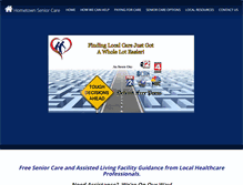 Tablet Screenshot of hometownseniorcare.com